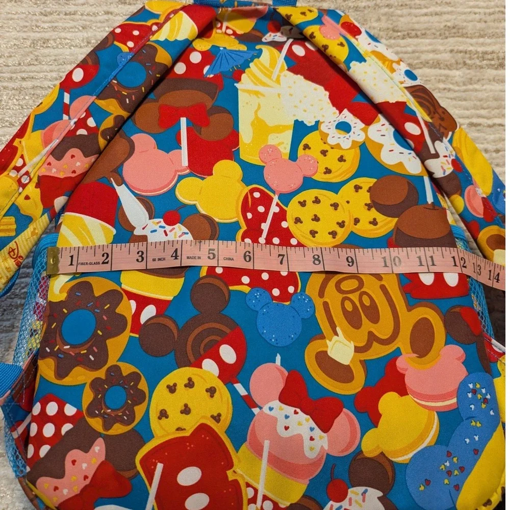 Disney Parks Snack Icon Print Backpack Unisex Blue Mickey‎ Waffles Dole Whip